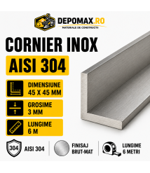 Cornier inox AISI 304, 45 x 45 x 3 mm, 6 metri